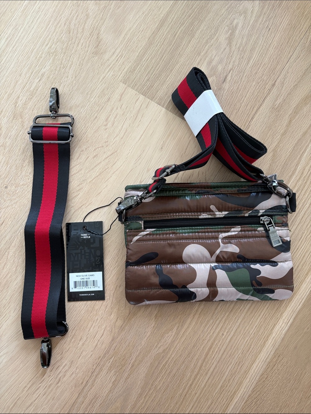 THINK ROYLN Camouflage Quilted Crossbody with one long and one short strap. - Picture 2 of 3